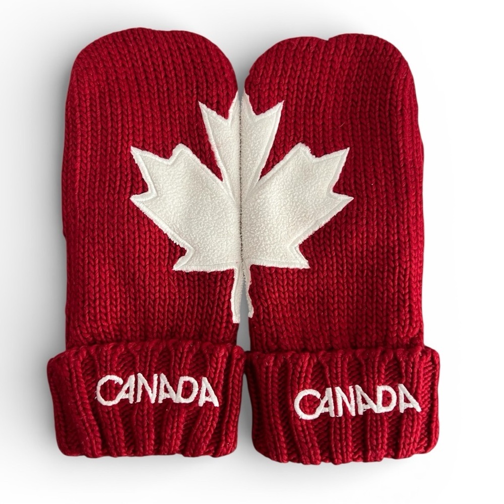 💕 HUDSON’S BAY Olympic Canada Mittens with Maple Leaf Adult Small/Medium